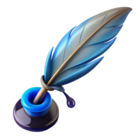exemplary modern A stylized, feathered quill pen, dripping with ink. NO BACKGROUND with Transparent Background. ultra HD png