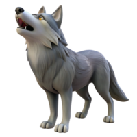 acclaimed coastal A howling gray wolf NO BACKGROUND with Transparent Background. 8K png