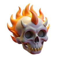 magnificent mysterious renaissance A stylized skull, wreathed in ethereal flames. NO BACKGROUND with Transparent Background. professional png