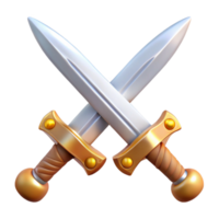 dreamy immaculate A pair of crossed swords, ornate hilts. NO BACKGROUND with Transparent Background. precision png