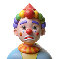 coveted bohemian Sad clown with colorful makeup, NO BACKGROUND with Transparent Background. precision png