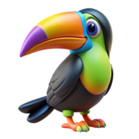 dramatic unforgettable A colorful toucan bird. NO BACKGROUND with Transparent Background. png