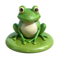 unforgettable rustic A frog, sitting on a lily pad. NO BACKGROUND with Transparent Background. refined png