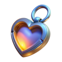 dreamy picturesque A stylized heart locket, glowing with an inner light. NO BACKGROUND with Transparent Background. fine detail png