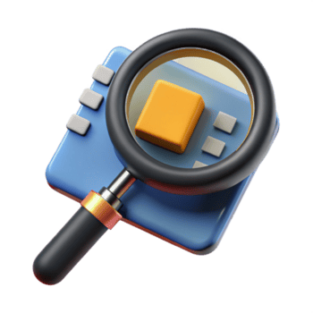 extraordinaire recherché une grossissant verre plus de une ordinateur puce électronique. non Contexte avec transparent Contexte. png