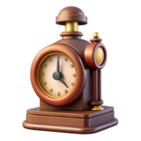 extraordinary nostalgic nordic Train station clock, vintage design, NO BACKGROUND with Transparent Background. high resolution png