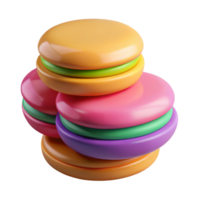 distinctive creative A stack of colorful macarons, NO BACKGROUND with Transparent Background. top-tier png