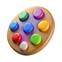alluring exemplary A paint palette with colorful blobs of paint, NO BACKGROUND with Transparent Background. png
