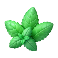 beautiful art deco Fresh mint leaves NO BACKGROUND with Transparent Background. sharp png