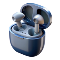 immaculate sought-after A pair of wireless earbuds, charging case open. NO BACKGROUND with Transparent Background. png