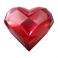 playful exquisite A single, blood-red ruby, cut in the shape of a heart. NO BACKGROUND with Transparent Background. detailed png