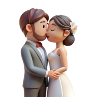 dreamy dazzling Bride and groom kissing NO BACKGROUND with Transparent Background. expertly shot png