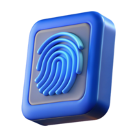 sumptuous industrial A fingerprint scanner, illuminated blue. NO BACKGROUND with Transparent Background. sharp png