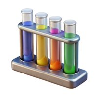 serene exceptional Test tube rack with various colored liquids NO BACKGROUND with Transparent Background. png