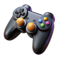 striking surreal A game controller, black with buttons and joysticks. NO BACKGROUND with Transparent Background. exclusive png