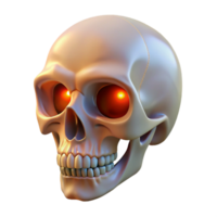 majestic timeless A single, realistic human skull, with glowing eyes, NO BACKGROUND with Transparent Background. png