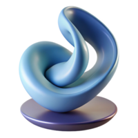 beautiful memorable A levitating, abstract sculpture with smooth curves. NO BACKGROUND with Transparent Background. png