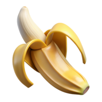 dazzling joyful renaissance Ripe banana peel partially peeled NO BACKGROUND with Transparent Background. 4K png