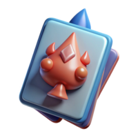 vibrant celebrated A single, stylized playing card, featuring a fantasy creature, NO BACKGROUND with Transparent Background. png