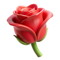 magnificent quintessential Single red rose bud NO BACKGROUND with Transparent Background. png