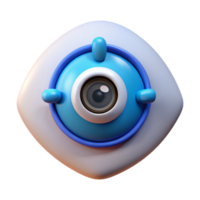 alluring reflective geometric Biometric eye scanner, iris recognition NO BACKGROUND with Transparent Background. high quality png