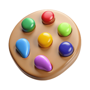 dynamisch elegant ein Farbe Palette mit bunt Blobs von malen, Nein Hintergrund mit transparent Hintergrund. Original- png