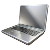 sought-after urban A sleek, silver laptop computer, closed. NO BACKGROUND with Transparent Background. 8K png