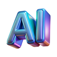 dynamic immaculate Artificial intelligence logo hologram, NO BACKGROUND with Transparent Background. gallery standard png