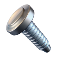 distinctive abstract A single screw, metallic with a Phillips head. NO BACKGROUND with Transparent Background. crisp png