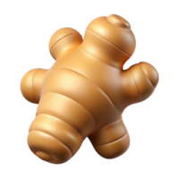celebrated surreal A single ginger root NO BACKGROUND with Transparent Background. perfect clarity png