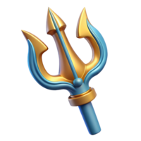 alluring vintage Poseidon's Trident, ornate and powerful, NO BACKGROUND with Transparent Background. top-tier png