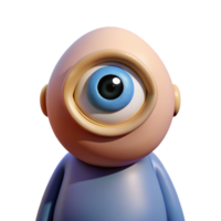 bold fascinating A mythical Cyclops, single large eye, NO BACKGROUND with Transparent Background. authentic png