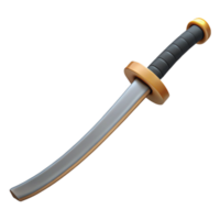 dazzling energetic contemporary A Japanese Katana, curved, single-edged sword, NO BACKGROUND with Transparent Background. elite png