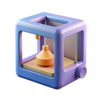 dazzling coastal 3D printer printing a small object, NO BACKGROUND with Transparent Background. detailed png