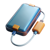 breathtaking dynamic retro Portable power bank charging a smartphone, NO BACKGROUND with Transparent Background. detailed png