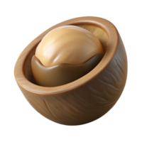 alluring rare Macadamia nut in shell NO BACKGROUND with Transparent Background. png