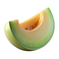 inspired mid-century Honeydew melon slice NO BACKGROUND with Transparent Background. fine detail png