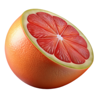 playful captivating Grapefruit half NO BACKGROUND with Transparent Background. expertly shot png