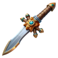 alluring contemporary Steampunk sword with a serrated blade and ornate hilt. NO BACKGROUND with Transparent Background. crisp png