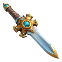 coveted organic Steampunk sword with a serrated blade and ornate hilt. NO BACKGROUND with Transparent Background. impeccable png