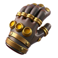 breathtaking classic Steampunk glove with articulated fingers and brass knuckles. NO BACKGROUND with Transparent Background. authentic png
