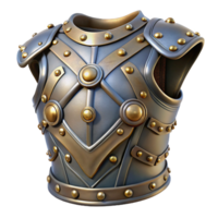 celebrated classic Steampunk armor breastplate with intricate metal plating and rivets. NO BACKGROUND with Transparent Background. top-tier png