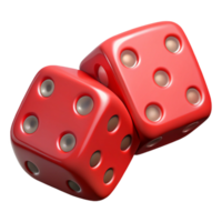 breathtaking ethereal retro A pair of red dice, showing snake eyes, NO BACKGROUND with Transparent Background. refined png