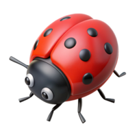 breathtaking bold avant-garde A single, red ladybug, crawling, NO BACKGROUND with Transparent Background. premium png