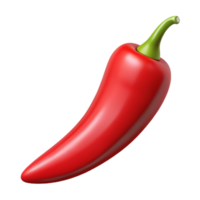 dazzling reflective elegant A single, red chili pepper, whole, NO BACKGROUND with Transparent Background. original png