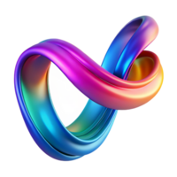 extraordinary bohemian A flowing, ribbon-like form in vibrant gradient colors. NO BACKGROUND with Transparent Background. refined png