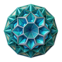 pristine minimalist A geometric fractal pattern in shades of blue and green. NO BACKGROUND with Transparent Background. luxury png