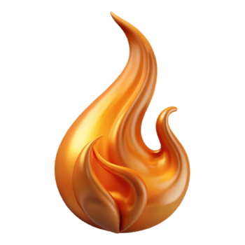 energético inmaculado un soltero, ardiente fuego con abstracto, arremolinándose patrones. No antecedentes con transparente antecedentes. profesional png