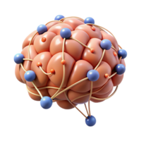 unforgettable organic A stylized brain with interconnected neural pathways. NO BACKGROUND with Transparent Background. artisan png