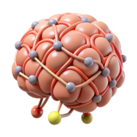 extraordinary passionate tropical A stylized brain with interconnected neural pathways. NO BACKGROUND with Transparent Background. expertly shot png
